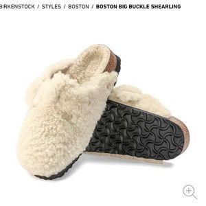 Birkenstock Boston Big Buckle Shearling 39, never worn outside, worn 2x inside.